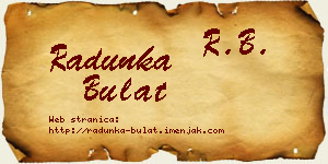 Radunka Bulat vizit kartica